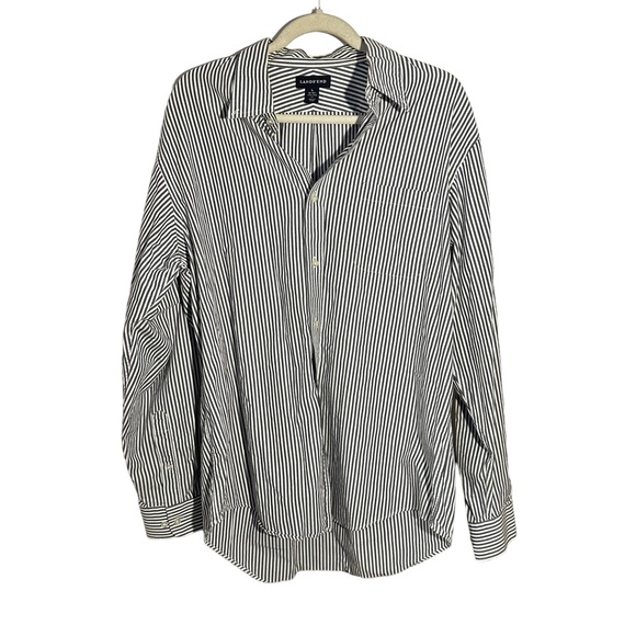 Lands' End Men's Sz L (16-16.5) Traditional Fit Striped Button Up Dress Shirt - Picture 1 of 7
